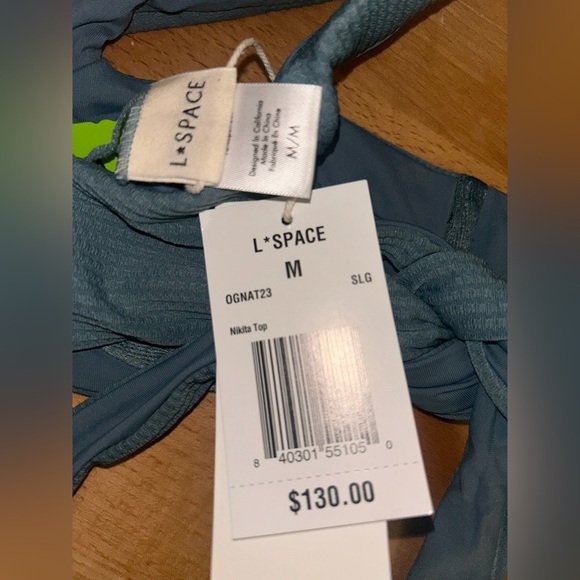 L*SPACE Nikita Bikini Top Swim Slated Glass Size M - Picture 6 of 6